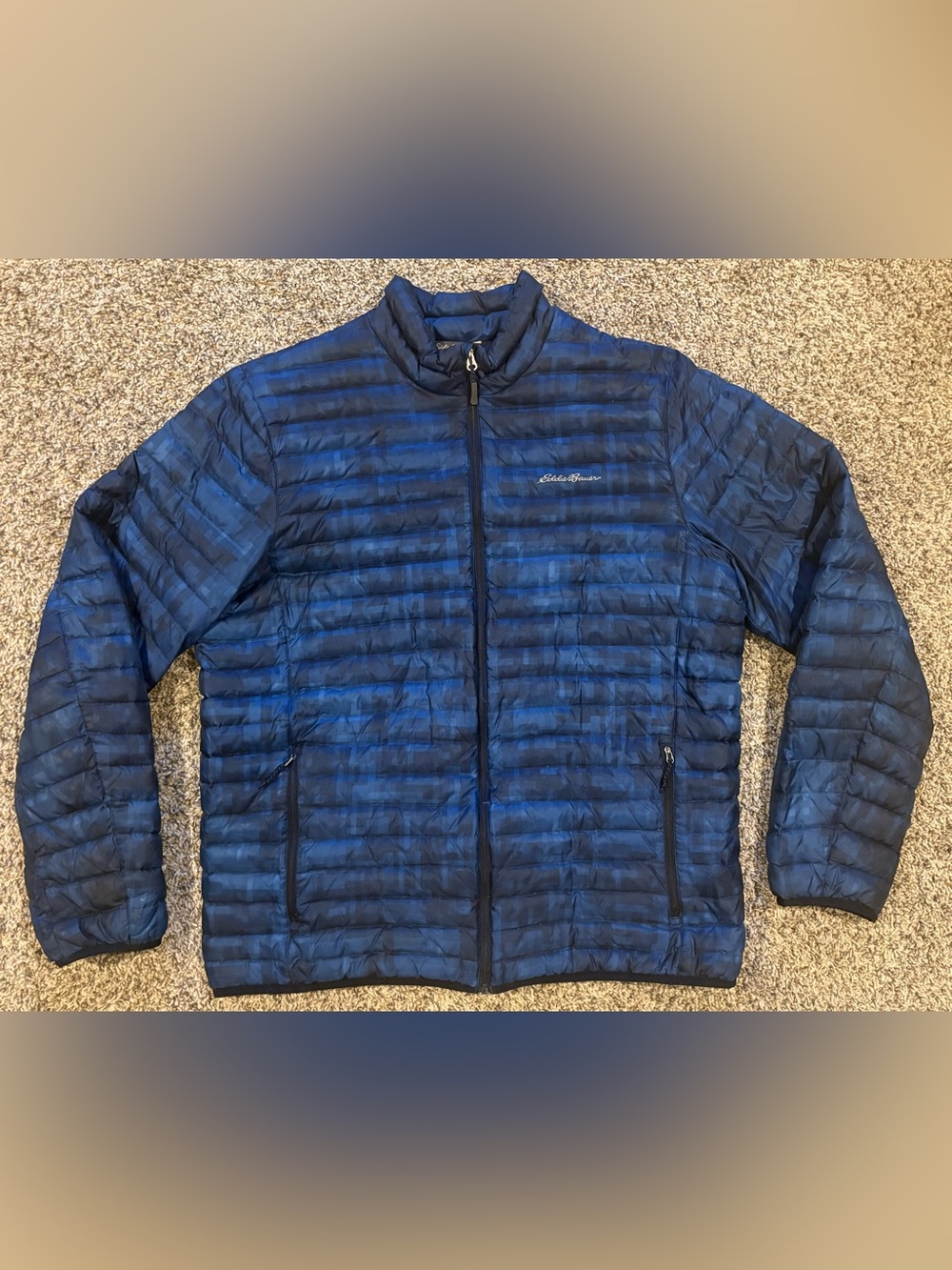 Eddie Bauer XLT Men’s Down Puffer Jacket EB700 Blue Big & Tall Nylon Shell Coat
